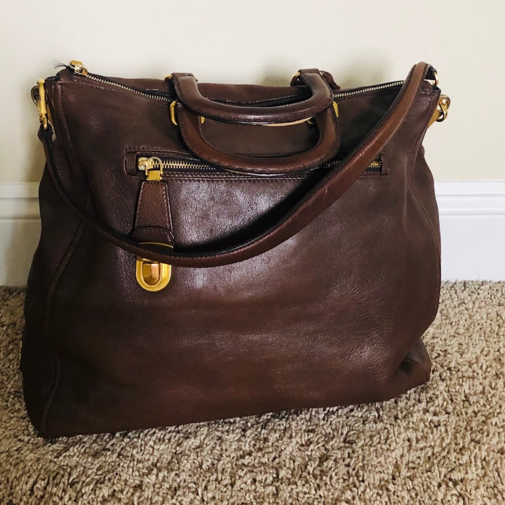 Dark Brown Prada Oversized shoulder bag